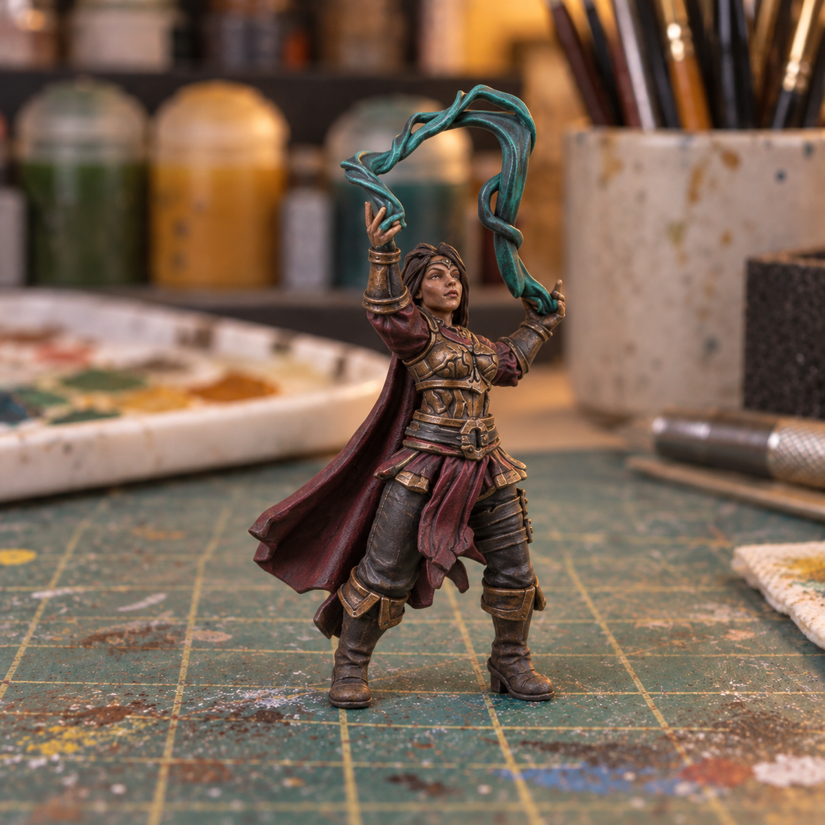 Mage Casting. Slapchop-painted display example. Supplied unpainted. Background items not included.