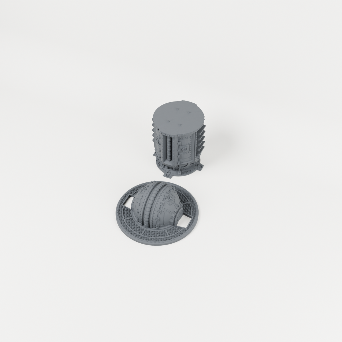 Industrial Machinery 03 unpainted 28mm tabletop terrain, supplied as separate printed parts