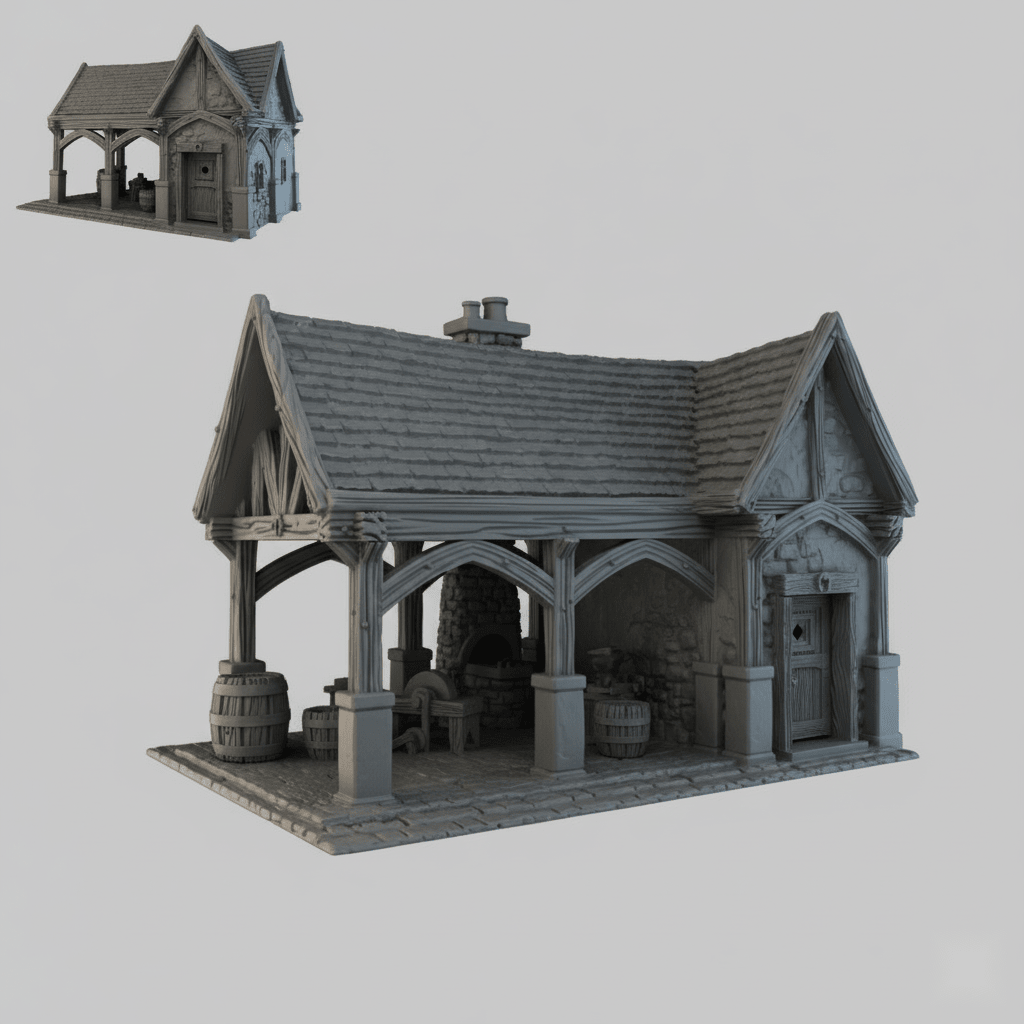 Medieval Forge - 28mm DND/Wargame/RPG Terrain - Molten Prints