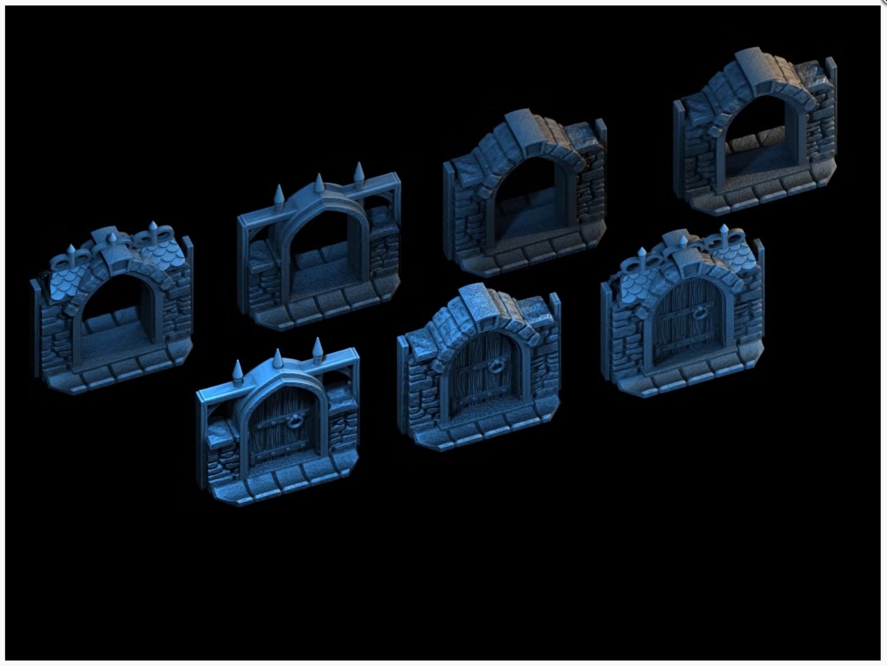 Medieval Town Archways and Doors assembled product reference