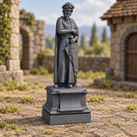 Supplementary product photo for Merchant Statue 28mm DND Scatter Terrain | Tabletop Wargaming Scenery for Warhammer, Frostgrave & RPG | 3D Printed in unpainted charcoal grey PLA