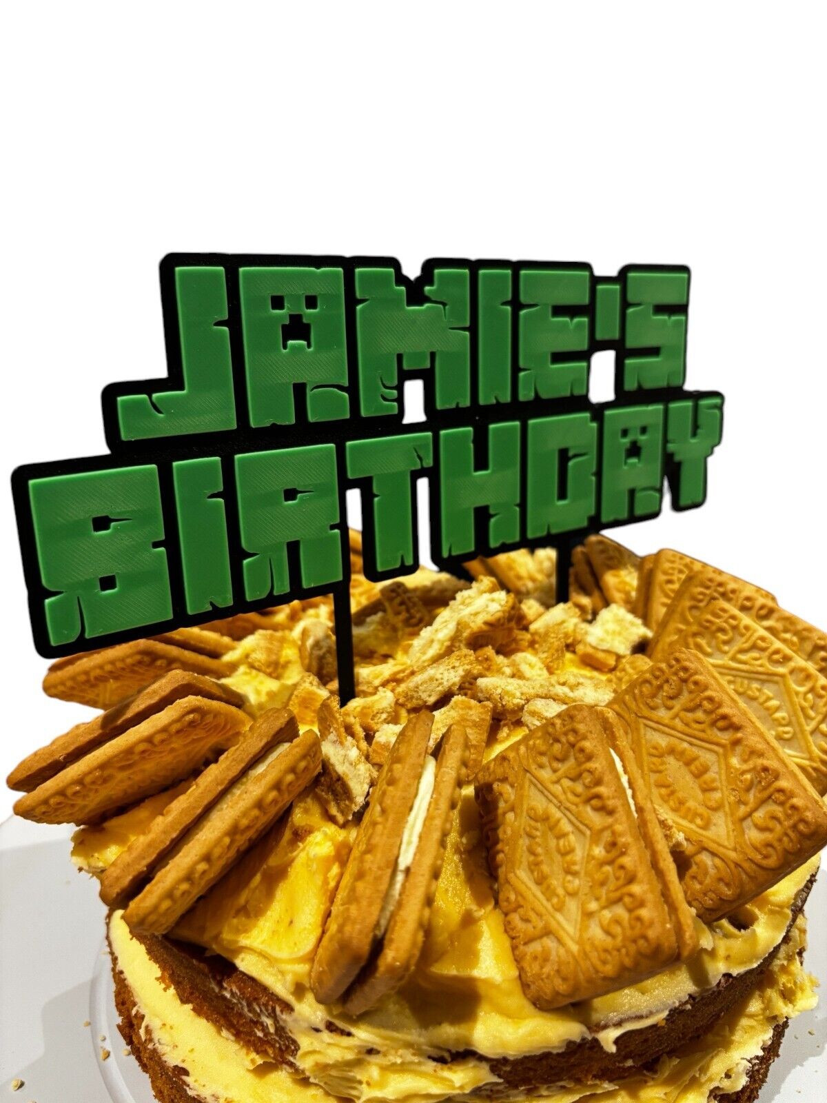 Minecraft personalised cake topper, perfect for birthdays, parties, gifts - Molten Prints