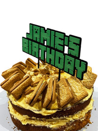 Minecraft personalised cake topper, perfect for birthdays, parties, gifts - Molten Prints