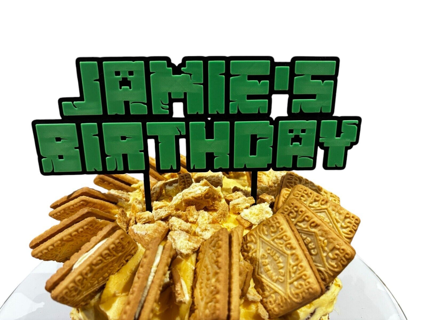 Minecraft personalised cake topper, perfect for birthdays, parties, gifts - Molten Prints