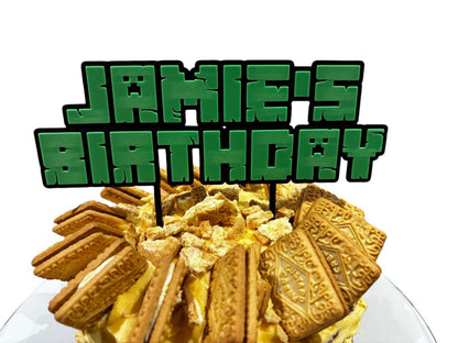 Minecraft personalised cake topper, perfect for birthdays, parties, gifts - Molten Prints