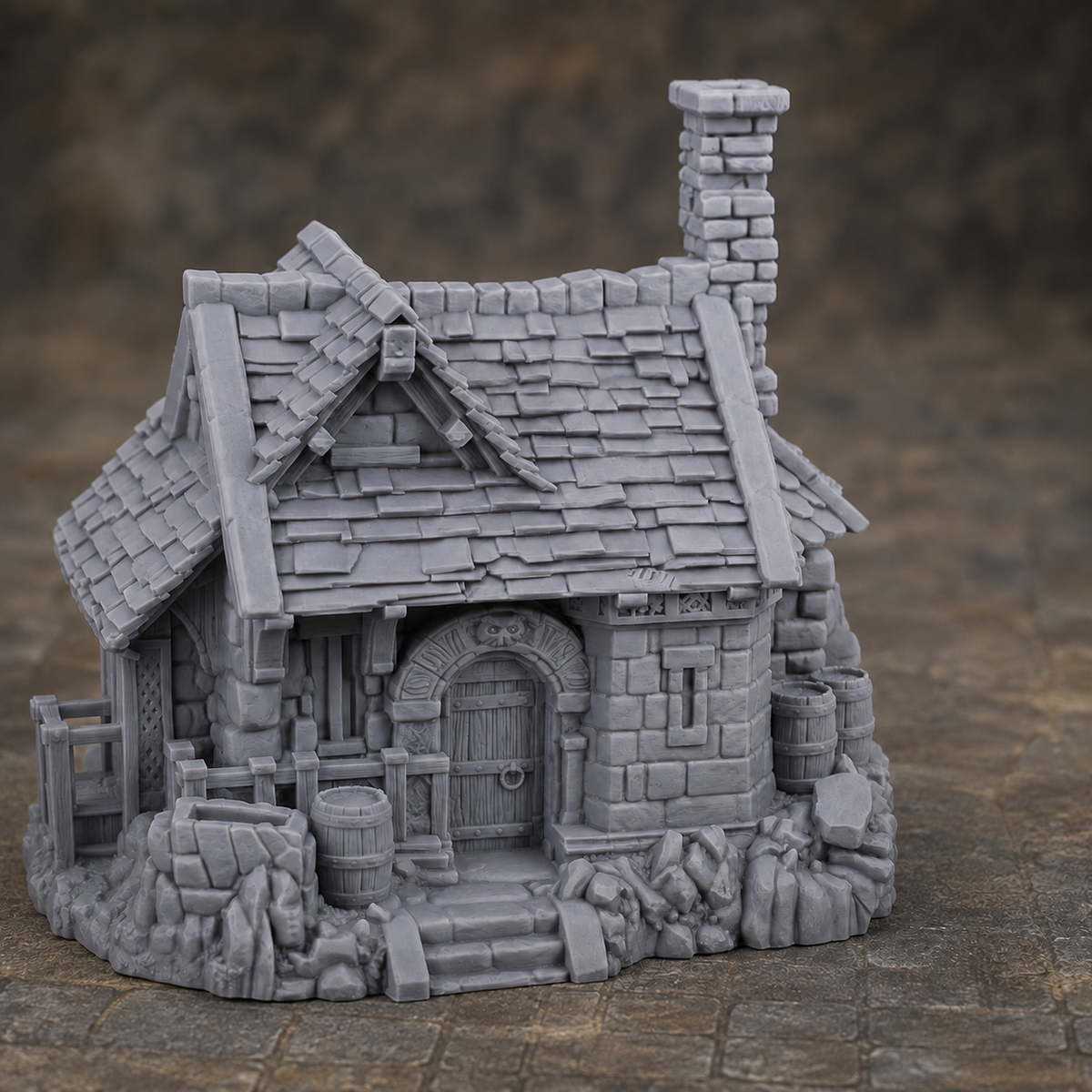 Owl Manor unpainted grey 28mm terrain product-only photo
