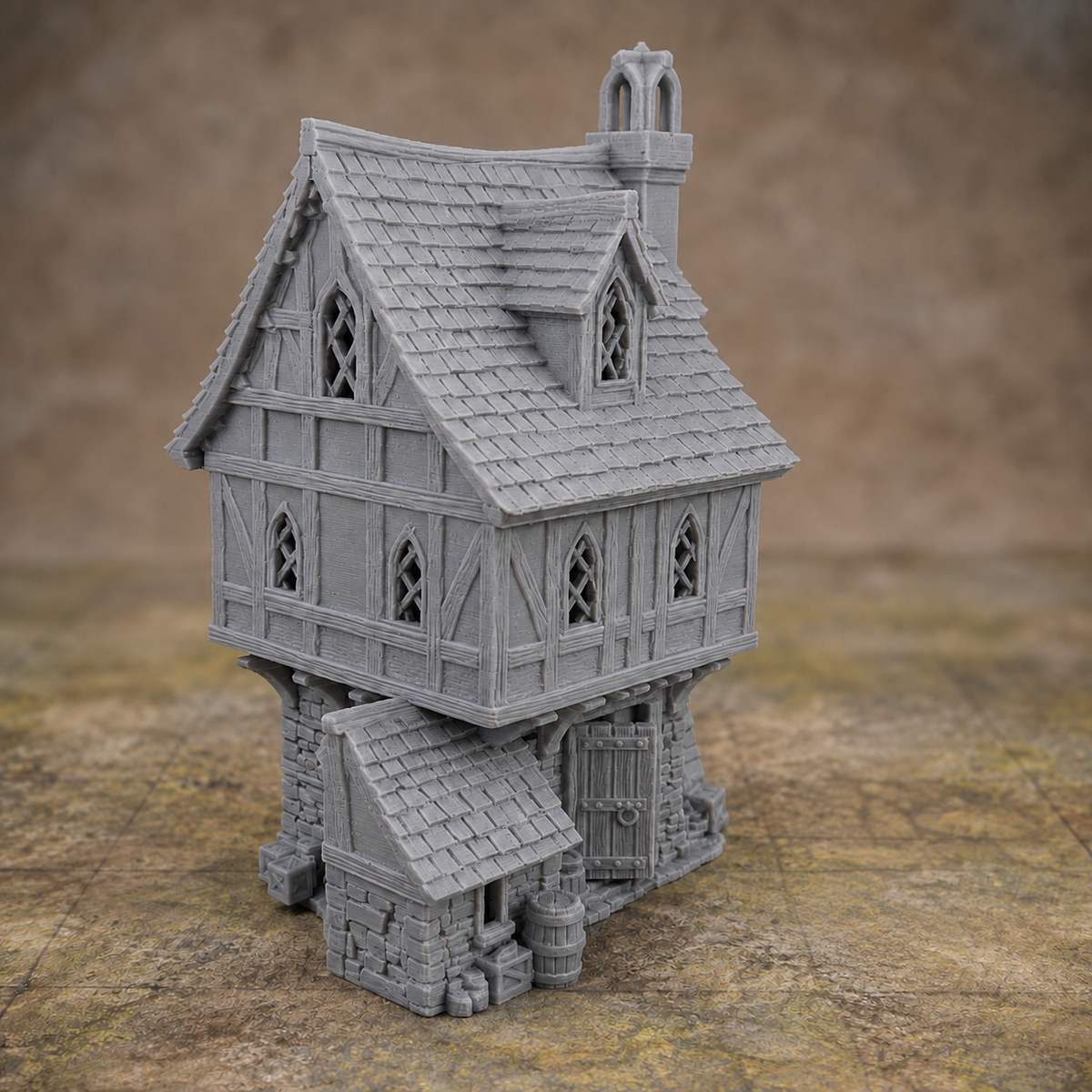 Vinesdale House unpainted grey 28mm terrain product-only photo