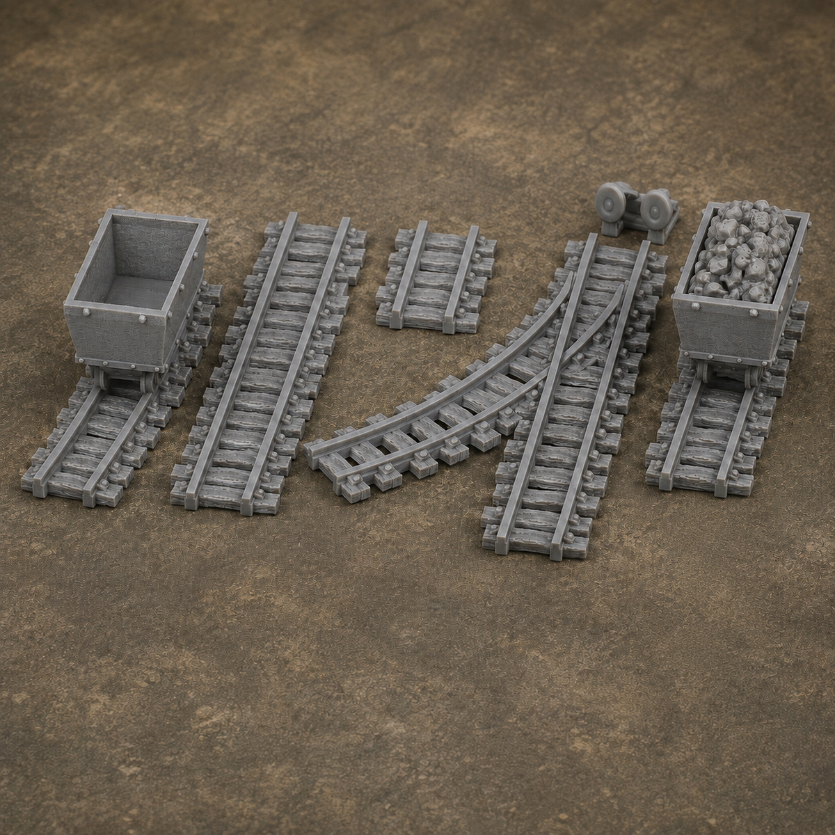 Medieval Town Mine Set 2 unpainted grey 28mm terrain product-only photo