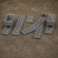 Medieval Town Mine Set 2 unpainted grey 28mm terrain product-only photo