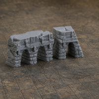 Medieval Town Stone Bridge Ruins unpainted grey 28mm terrain product-only photo