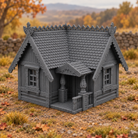 Supplementary product photo for Olena's House 28mm DND Terrain | Tabletop Wargaming Scenery for Warhammer, Frostgrave & RPG | Unpainted 3D Printed in unpainted charcoal grey PLA