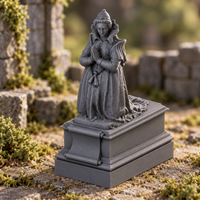 Supplementary product photo for Penitent Statue 28mm DND Scatter Terrain | Tabletop Wargaming Scenery for Warhammer, Frostgrave & RPG | 3D Printed in unpainted charcoal grey PLA