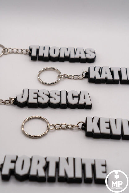 Personalised Fortnite Name Keychain | Custom 3D Printed Bag Charm | Gamer Fan Gift | Party Favour | School Bag Tag - Molten Prints