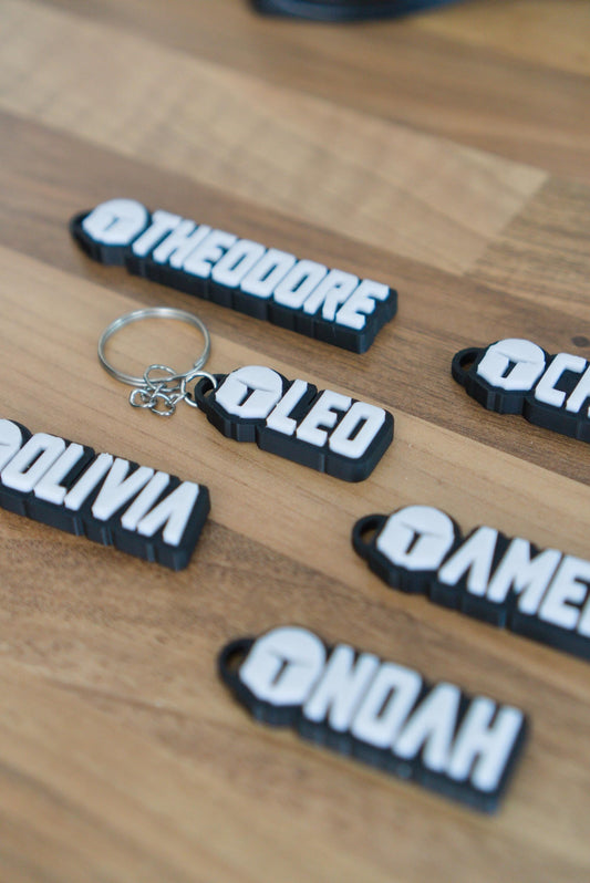 Personalised Mandalorian Name Keychain | Custom 3D Printed Bag Charm | Star Wars Fan Gift | Geek Gift | School Bag Tag - Molten Prints