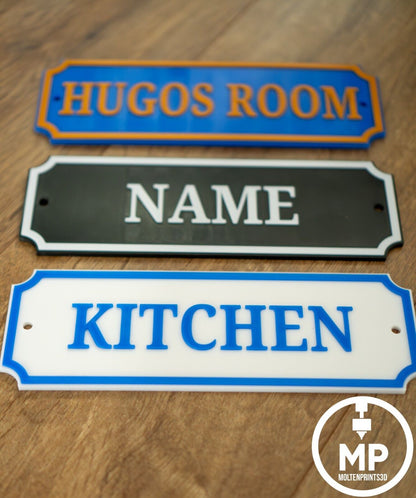 Personalised Name Sign, Door Plaque, Name Plate, Custom Text, Perfect Gift - Molten Prints