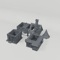 Ravenloft Manor turntable showing exactly the 5 included terrain pieces, no accessories included