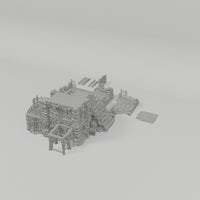Ruined Platform Prison 28mm terrain component turntable video