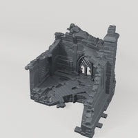 Chimney House Ruin with Gothic Door - Turntable of the exact included terrain geometry