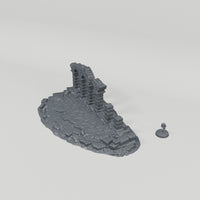Dun Kaeroth Ruin 4 turntable with 28mm scale figure for reference; figure not included
