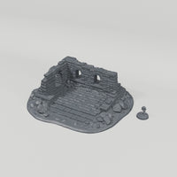 Dun Kaeroth Ruin 1 turntable with 28mm scale figure for reference; figure not included