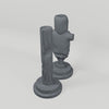 Combat Training Dummies and Practice Pillars turntable showing exactly the 2 included terrain pieces, no accessories included