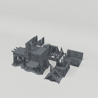 Warden's Bastion Ruins turntable showing exactly the 6 included terrain pieces, no accessories included