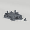 Lower Ruins 01 example turntable with 28mm scale figure for reference; figure not included