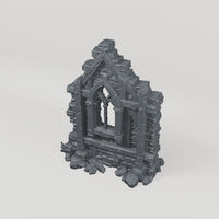 Ruined Gothic Tracery Window Wall - Turntable of the exact included terrain geometry