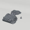 Shattered Platforms turntable with 28mm scale figure for reference; figure not included
