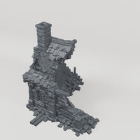 Ruined House with Tall Chimney - Turntable of the exact included terrain geometry