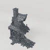 Ruined House with Tall Chimney - Turntable of the exact included terrain geometry