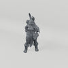 Rabbitfolk Battle Mage. Exact unpainted sculpt turntable. SKU RABATB-85AH-MOL. Supplied unpainted.