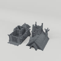 Logger's Den turntable showing exactly the 3 included terrain pieces, no accessories included