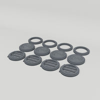 Fantasy Manhole Set, 12-Piece 28mm Terrain turntable showing the included terrain pieces