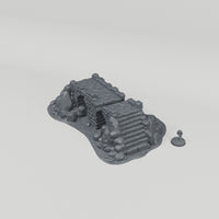Broken Bridge turntable with 28mm scale figure for reference; figure not included