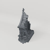 Timber Gable Chapel Front - Turntable of the exact included terrain geometry