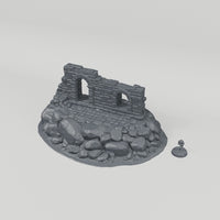 Dun Kaeroth Ruin 3 turntable with 28mm scale figure for reference; figure not included