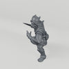 Moustache Warrior unpainted resin miniature turntable