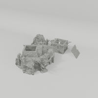 Ruined Black Lions Bastion Tower 28mm terrain component turntable video