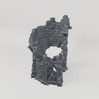 Ruined Tower with Exterior Stairs - Turntable of the exact included terrain geometry
