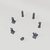 Seven Weathered Statue Scenery Pieces - Turntable of the exact included terrain geometry