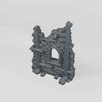 Ruined Arched Window Wall - Turntable of the exact included terrain geometry