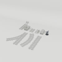 Medieval Town Mine Set 2 turntable with dark grey 28mm miniature for scale