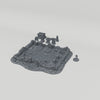 Graveyard and Tombs turntable with 28mm scale figure for reference; figure not included