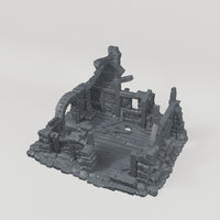 Ruined House with Interior Stairs - Turntable of the exact included terrain geometry