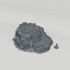 Outcrop Ruin turntable with 28mm scale figure for reference; figure not included