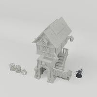 Jail House turntable with dark grey 28mm miniature for scale