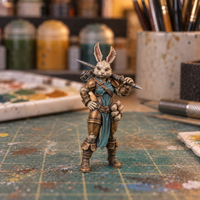 Rabbitfolk Battle Mage. Slapchop-painted display example. Supplied unpainted. Background items not included.