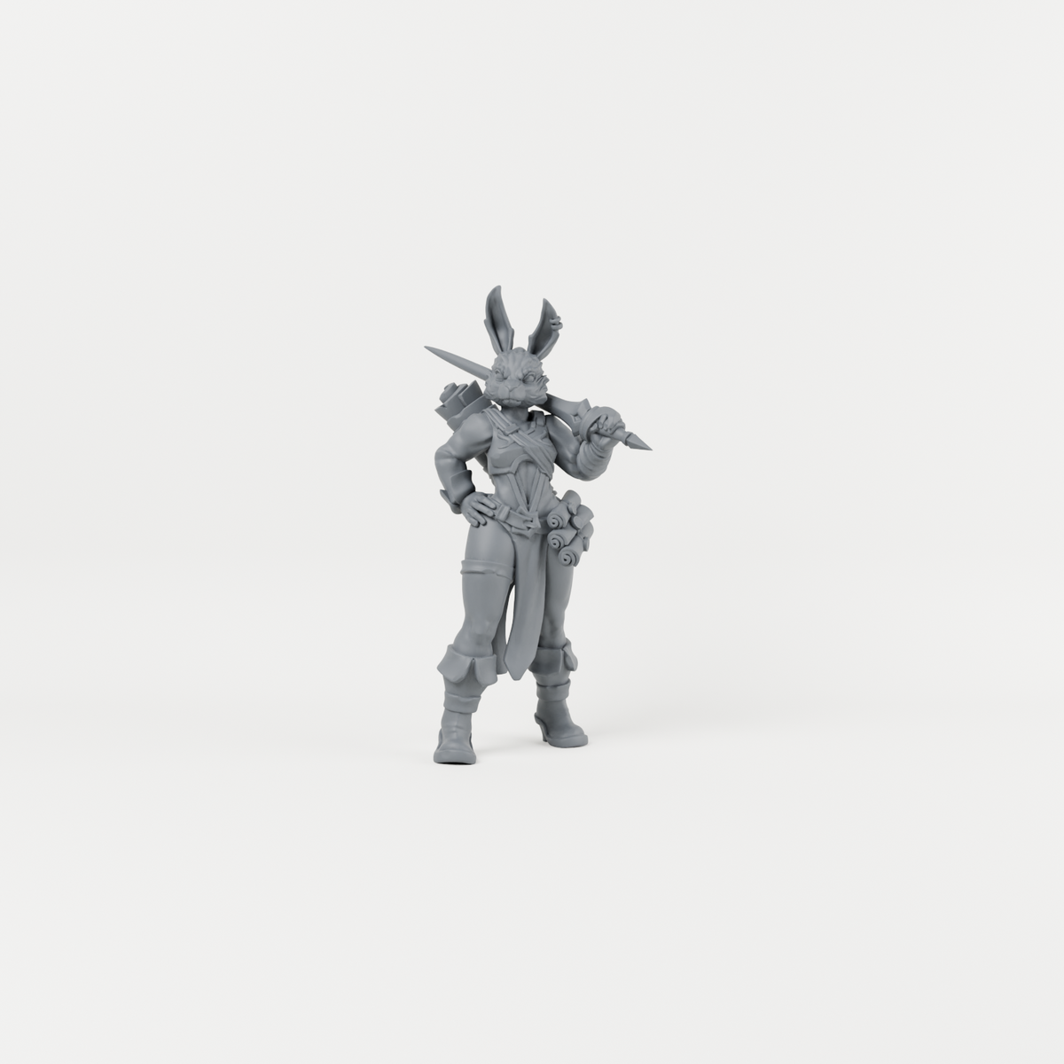 Rabbitfolk Battle Mage. Exact unpainted sculpt supplied.