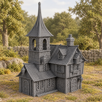 Supplementary product photo for Raspberry Dale Cottage 28mm DND Terrain | Tabletop Wargaming Scenery for Warhammer, Frostgrave & RPG | 3D Printed in unpainted charcoal grey PLA